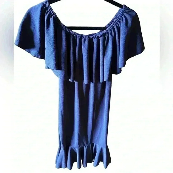 Lularoe Small Navy blue Off or one shoulder Cici dress. NWT.Summer,vacation vibe - Picture 1 of 8